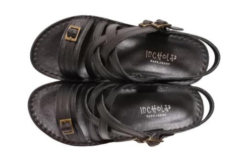 【インコルジェ 8824 ブラック】ダブルクロスべっぴんサンダル